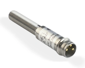 Indukční snímač M5 L=40 mm konektor M8 PNP NC Sn = 1 mm