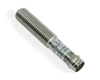 Indukční snímač M8 L=45 mm konektor M8 PNP NO Sn = 4 mm