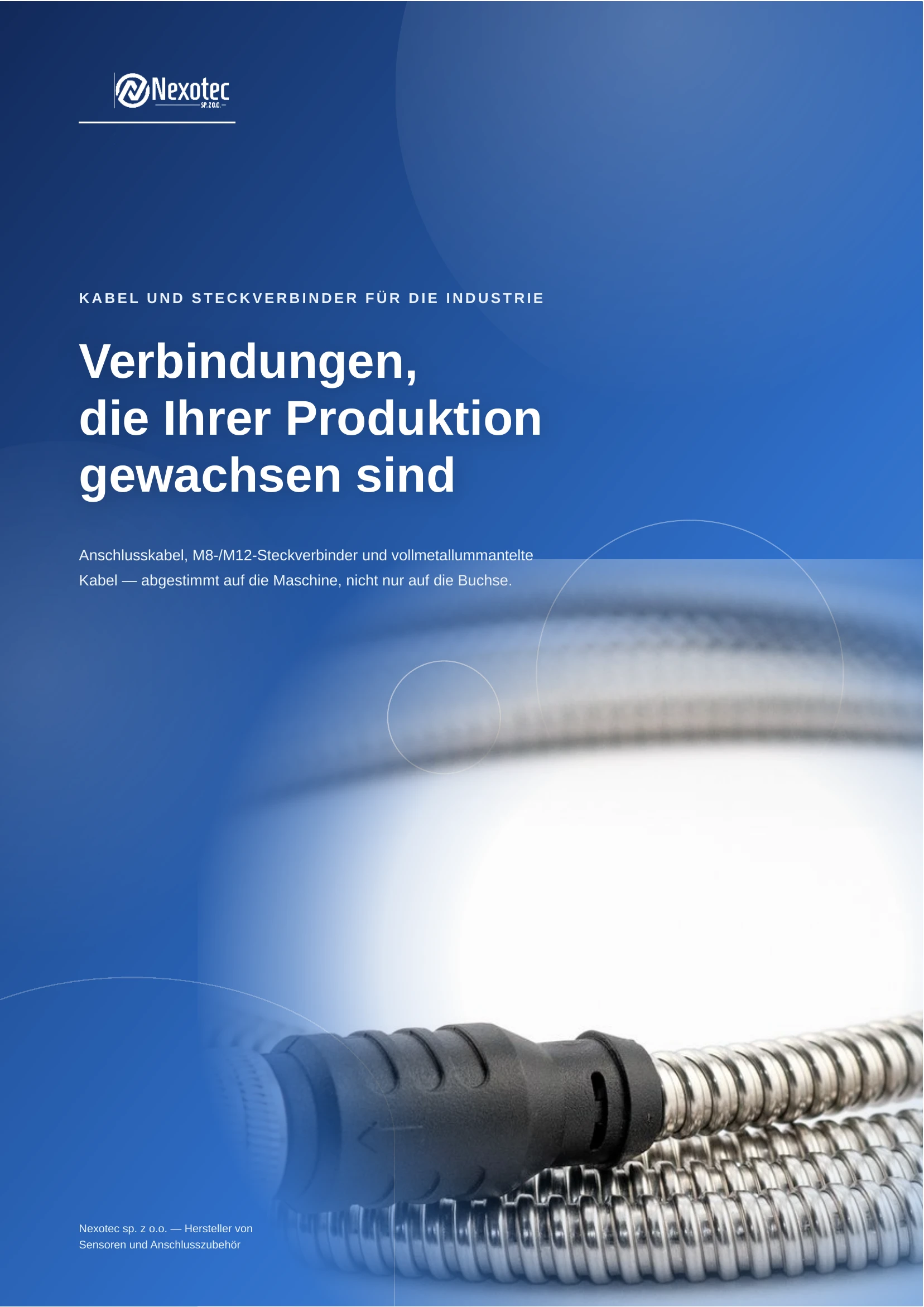NEXOTEC Katalog für Kabel und Steckverbinder für Industriesensoren als PDF