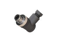 M12 Connector, Right-Angle Plug, 4-Pin, Male, Without LED