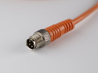 M8 4-pin male straight connection cable, PVC wire 2 m with open ends