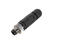 M8 Connector, Straight Plug, 4-Pin, Male