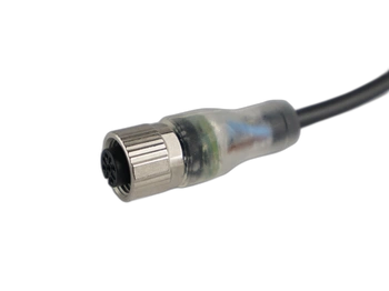 M12 4-pin female straight connection cable, PUR wire 3 m with open ends
