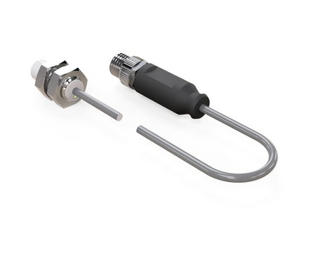 Czujnik indukcyjny M8 L=18 mm przewód 0,3 m wtyczka M8 NPN NC Sn = 2 mm