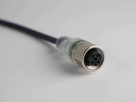 M12 4-pin female straight connection cable, PUR wire 3 m with open ends