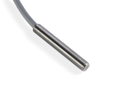 NIS04514 - 2 - Indukčný snímač M4 L=25 mm kábel 5m PNP NC Sn = 0,8 mm