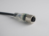 Kabel przyłączeniowy M12 4 pin żeński prosty, dioda led, przewód PVC 3 m z otwartymi końcówkami