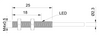 NIS04502 - 9 - Induktiver Sensor M4 L=25 mm Kabel 5m NPN NC Sn = 0,6 mm