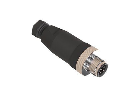 F12-4MS - Wtyczka M12, wtyk prosty, 4 piny, męska