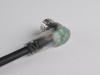 Kabel przyłączeniowy M8 3 pin żeński kątowy, dioda led, przewód PUR 3 m z otwartymi końcówkami