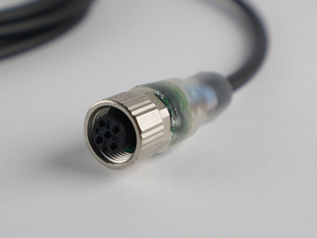 Kabel przyłączeniowy M12 4 pin żeński prosty, dioda led, przewód PVC 3 m z otwartymi końcówkami