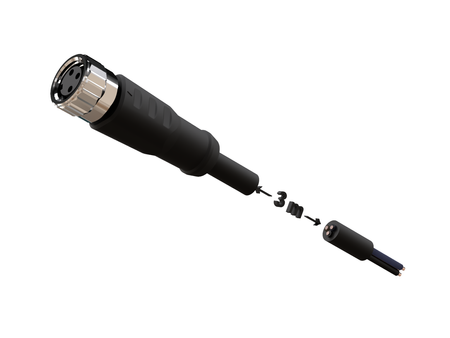 NXOC08041103 - 2 - Kabel przyłączeniowy M8 3 pin żeński prosty, przewód PVC 3 m z otwartymi końcówkami