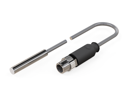 Inductive sensor M5 30 mm cable 0,3 m connector M8 PNP NC Sn = 0,8 mm