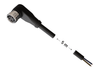 NXOC08101205 - 4 - M8 4-pin female angled connection cable, PUR wire 5 m with open ends