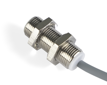 NIS12124-K2 - 3 - Indukčný snímač M12 L=30 mm kábel 2m PNP NC Sn = 4 mm
