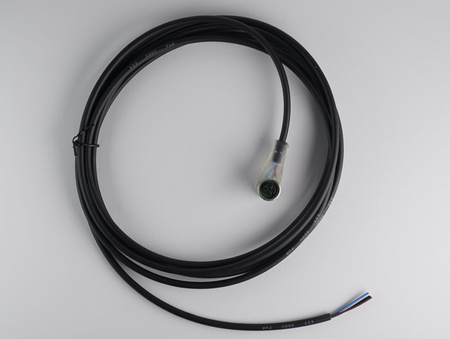 Kabel przyłączeniowy M12 4 pin żeński kątowy, dioda led, przewód PVC 3 m z otwartymi końcówkami