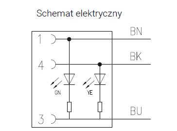 Kabel przyłączeniowy M8 3 pin żeński prosty, dioda led, przewód PVC 3 m z otwartymi końcówkami
