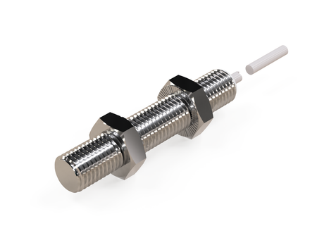 Czujnik indukcyjny M8 całometalowy 45 mm przewód 2m PNP NO Sn = 1 mm FE