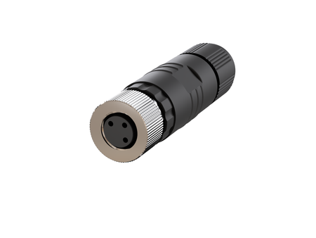 M8 Connector, Straight Plug, 3-Pin, Female