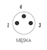 Wtyczka M8, wtyk prosty, 3 piny, męska
