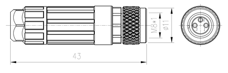 P8-3S - 13 - Buchse M8 3-pin gerade – Steckverbinder für Sensoren und Industrieautomation