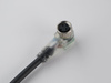 Kabel przyłączeniowy M8 3 pin żeński kątowy, dioda led, przewód PUR 3 m z otwartymi końcówkami