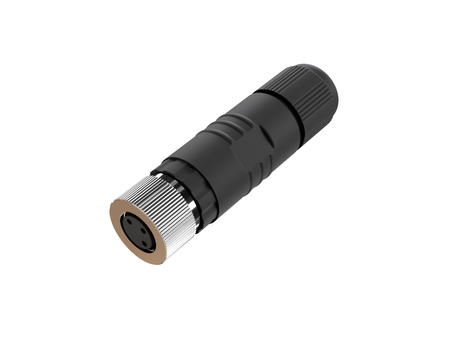 M8 Connector, Straight Plug, 3-Pin, Female