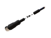 NXOC08041103 - 5 - Kabel przyłączeniowy M8 3 pin żeński prosty, przewód PVC 3 m z otwartymi końcówkami