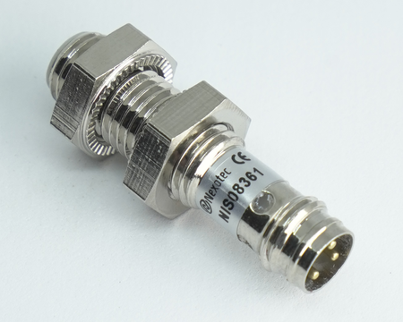 Czujnik indukcyjny M8 L=32 mm wtyczka M8 NPN NO Sn = 4 mm