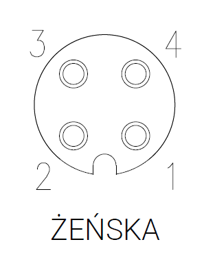 NXOC12341103 - 10 - Kabel przyłączeniowy M12 4 pin żeński kątowy, przewód PVC 3 m z otwartymi końcówkami