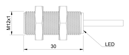 NWI12023 - 5 - Indukční snímač M12 pro svařování 30 mm kabel 2m PNP NO Sn = 2 mm