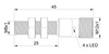 Inductive sensor M8 45 mm connector M12 PNP NO Sn = 1 mm