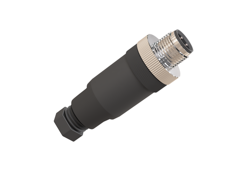 F12-4MS - Wtyczka M12, wtyk prosty, 4 piny, męska