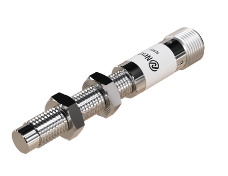 NMF08211 - 1 - Induktiver Sensor M8 Vollmetall 70 mm Stecker M12 NPN NO Sn = 2 mm