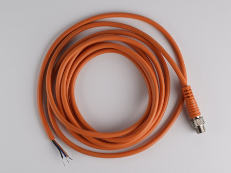 Kabel przyłączeniowy M8 4 pin męski prosty, przewód PVC 2 m z otwartymi końcówkami