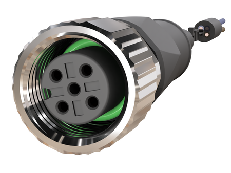 NXOC12221205 - 6 - Kabel przyłączeniowy M12 4 pin żeński prosty, przewód PUR 5 m z otwartymi końcówkami