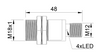 Inductive sensor M18 Metal face 48 mm connector M12 NPN NO Sn = 8 mm