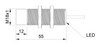 Czujnik indukcyjny M18 dla spawalnictwa 55 mm przewód 2m PNP NO Sn = 8 mm