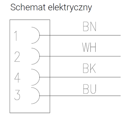 NXOC12341103 - 9 - Csatlakozókábel M12 4 pin anya könyök, kábel PVC 3 m nyitott végekkel