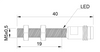 NIS05222 - 8 - Induktiver Sensor M5 L=40 mm Stecker M8 NPN NC Sn = 1,5 mm