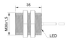 Czujnik indukcyjny M30 całometalowy 35 mm przewód 2m PNP NC Sn = 10 mm
