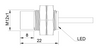 Inductive sensor M12 22 mm cable 2m PNP NC Sn = 10 mm