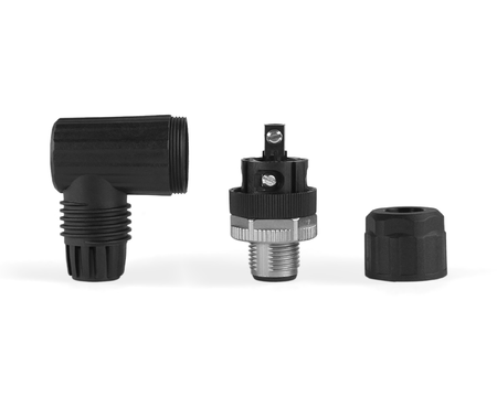 F12-4MR - 3 - M12 4-Pin Male Right-Angle Connector – for industrial sensors and automation systems