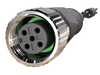 NXOC12221205 - 6 - Anschlusskabel M12 4 pin Buchse gerade, Kabel PUR 5 m mit offenen Enden