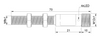 Inductive sensor M8 Metal face 70 mm connector M12 PNP NO Sn = 1 mm