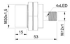 Inductive sensor M30 53 mm connector M12 NPN NC Sn = 50 mm