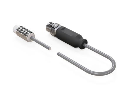Czujnik indukcyjny M8 L=18 mm przewód 0,3 m wtyczka M8 NPN NO Sn = 2 mm