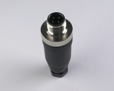 F12-4MS - Wtyczka M12, wtyk prosty, 4 piny, męska