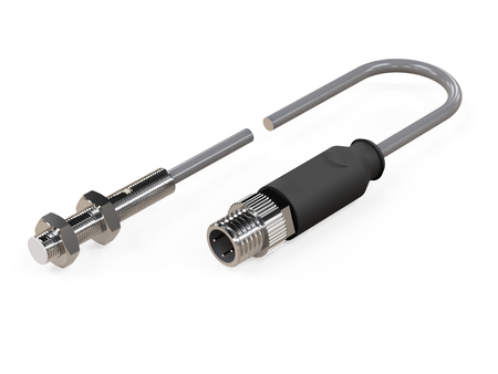 Inductive sensor M5 28 mm cable 0,3 m connector M8 PNP NO Sn = 1,5 mm