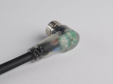 Kabel przyłączeniowy M8 3 pin żeński kątowy, dioda led, przewód PVC 3 m z otwartymi końcówkami